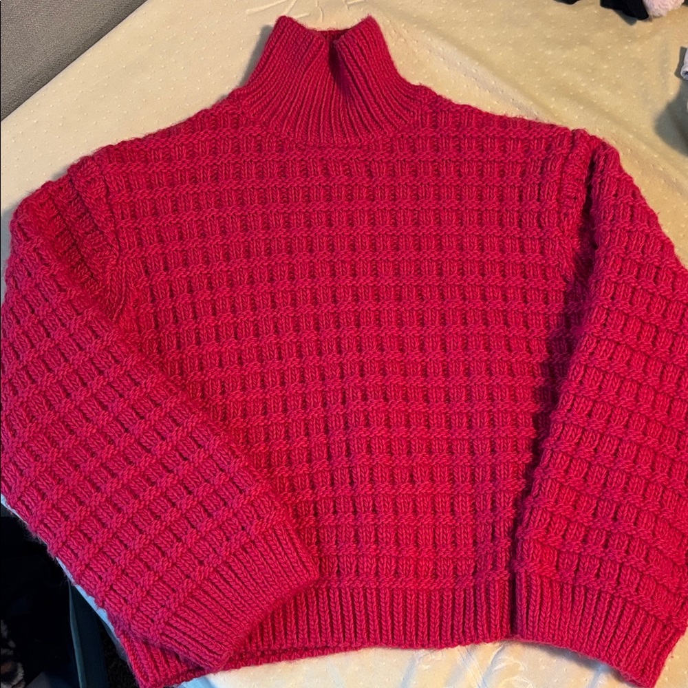 H&M Vibrant Pink Turtleneck Sweater